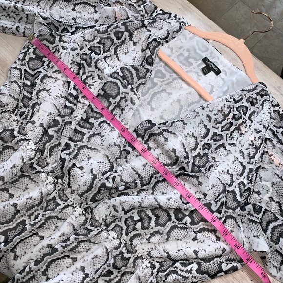 Express Snakeskin Print Surplice Blouse - Picture 11 of 13